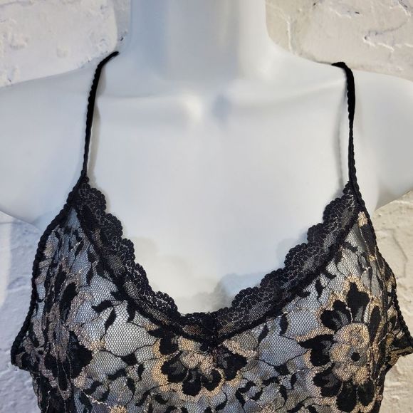 Vintage silky one piece sexy lace black  slip wear size medium - Picture 7 of 10
